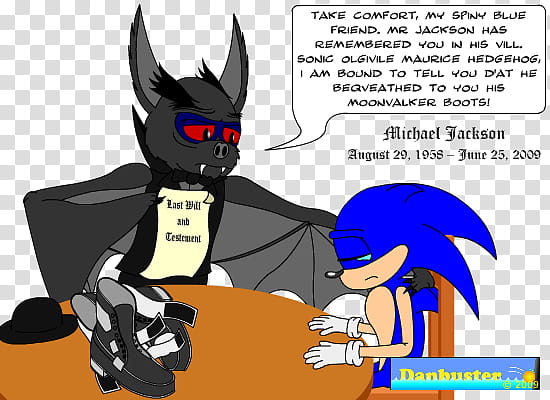 Sonic and MJ Boots, black bat on table transparent background PNG clipart