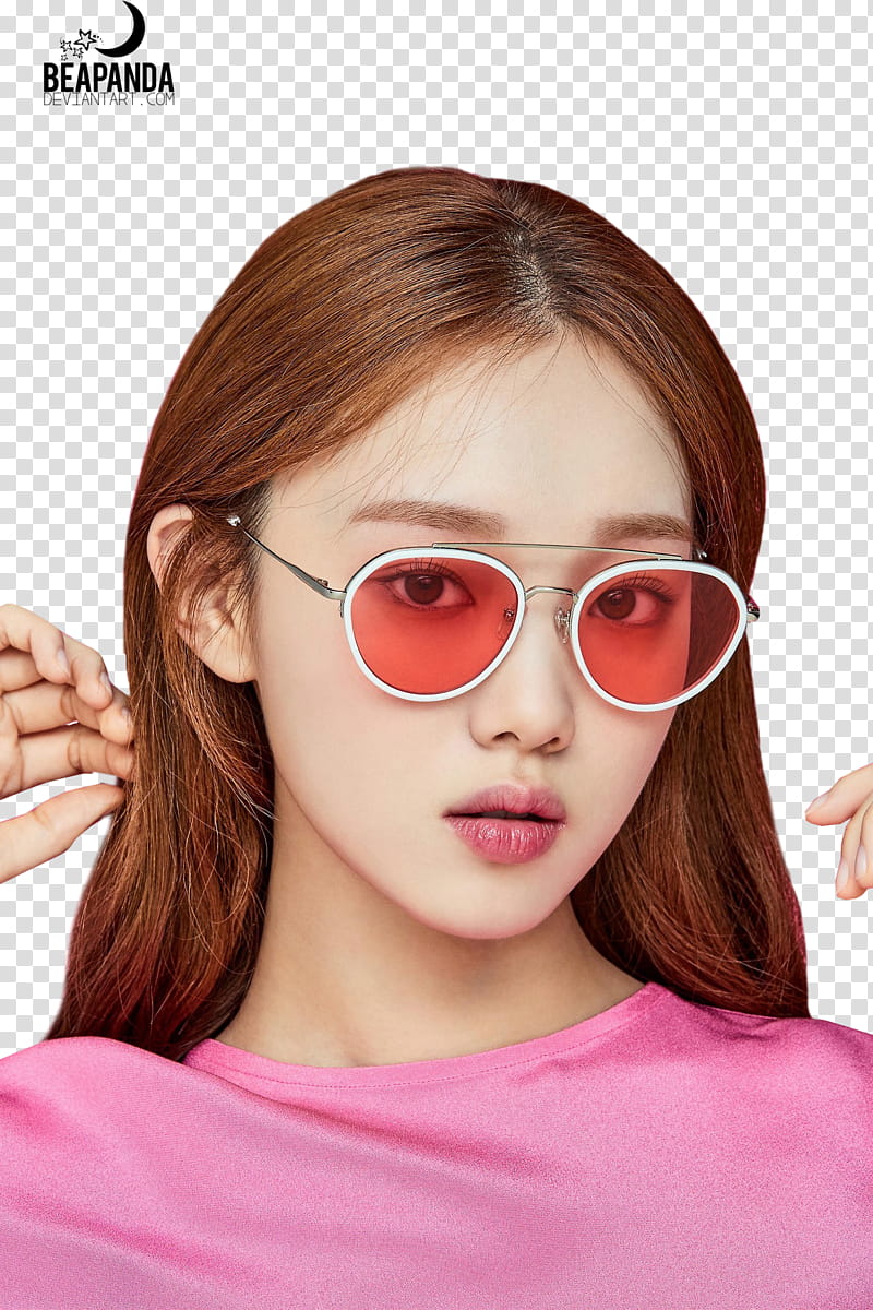 Lee Sung Kyung, woman wearing pink top and sunglasses transparent background PNG clipart
