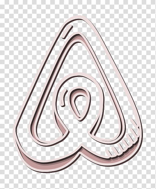 airbnb icon hand drawn icon social icon, Social Media Icon, Metal, Fashion Accessory, Pendant, Symbol, Silver, Jewellery transparent background PNG clipart