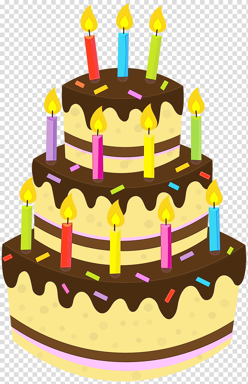 Chocolate cream birthday cake icon cartoon vector. Happy