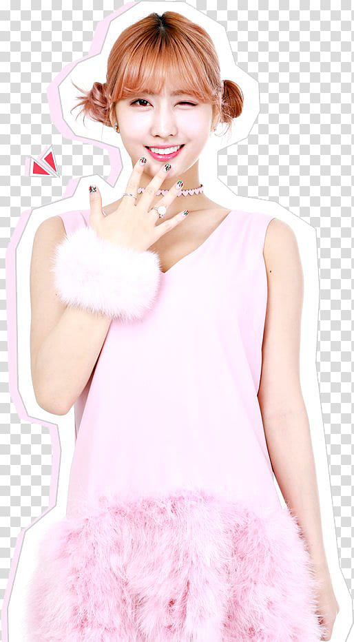 TWICE X Lost Tale, white and pink fur vest transparent background PNG clipart