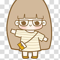 Diudiu and Daidai , brown-haired girl illustration transparent background PNG clipart