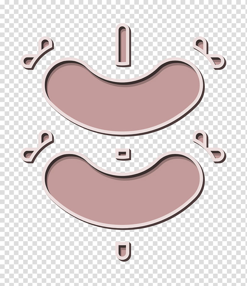 Meat icon Summer Camp icon Sausage icon, Pink, Cartoon, Nose, Peach, Heart, Metal transparent background PNG clipart