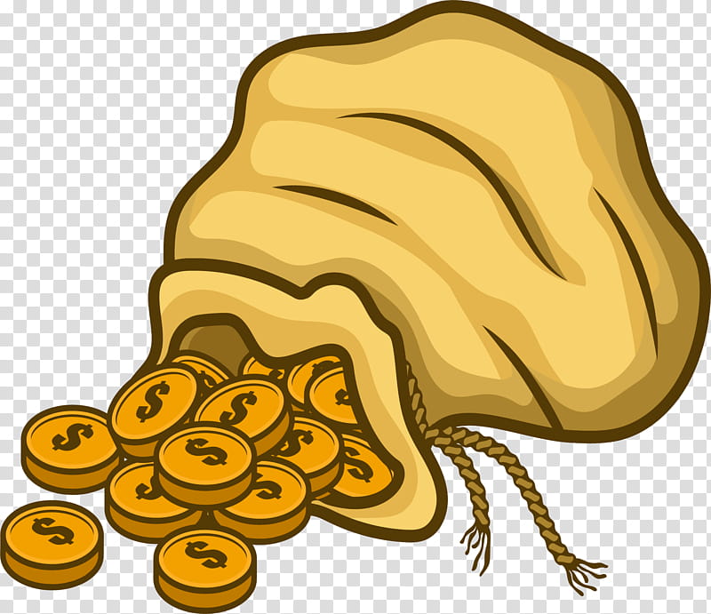 Gold Drawing, Gold Coin, Coin Purse, Bag, Handbag, Money, Money Bag, Yellow transparent background PNG clipart