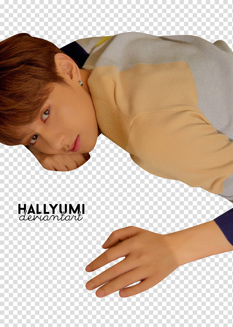 SEVENTEEN You Make My Day Meet Ver, man wearing gray and brown sweatshirt transparent background PNG clipart