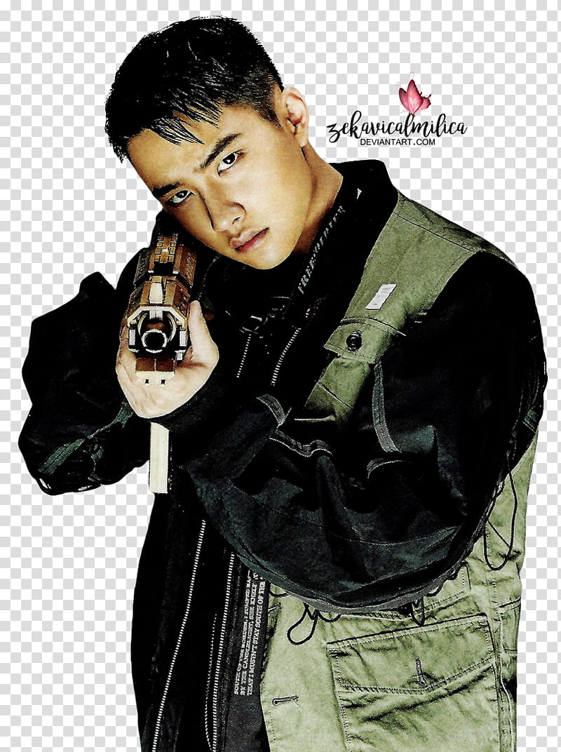 EXO D O The Power Of Music, man holding rifle transparent background PNG clipart