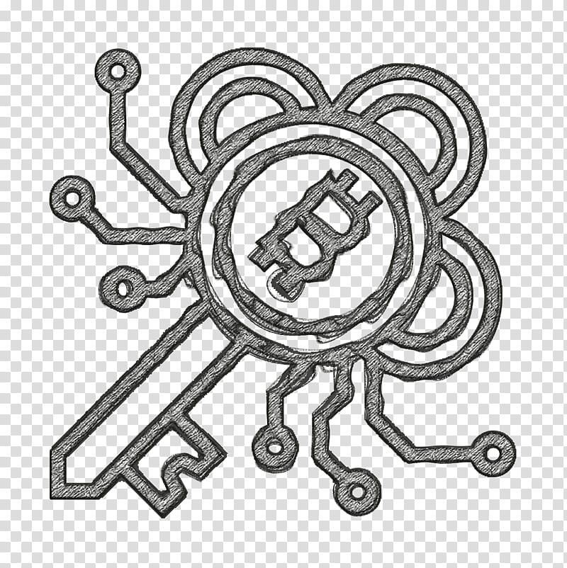 Bitcoin icon Blockchain icon Encrypted icon, Auto Part, Line Art transparent background PNG clipart