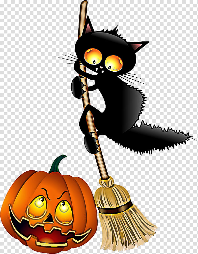 Pumpkin, Black Cat, Trickortreat, Small To Mediumsized Cats, Calabaza, Jackolantern, Cartoon transparent background PNG clipart