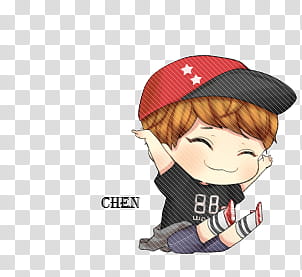 EXO Chen Chibi, animated male character transparent background PNG clipart