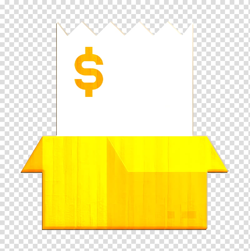 Box icon Bill And Payment icon Bill icon, Yellow, Text, Orange, Logo, Line, Rectangle, Triangle transparent background PNG clipart