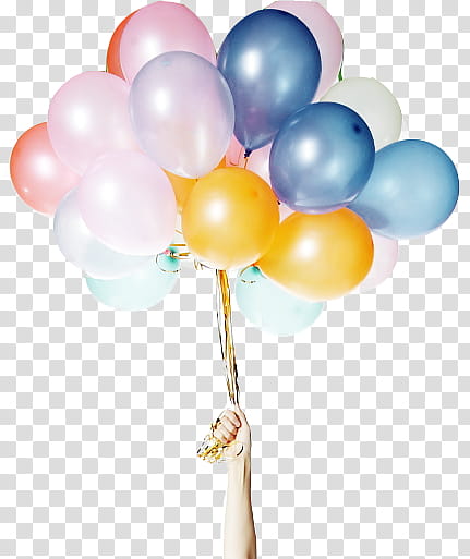 dream s, person holding blue and pink balloons transparent background PNG clipart