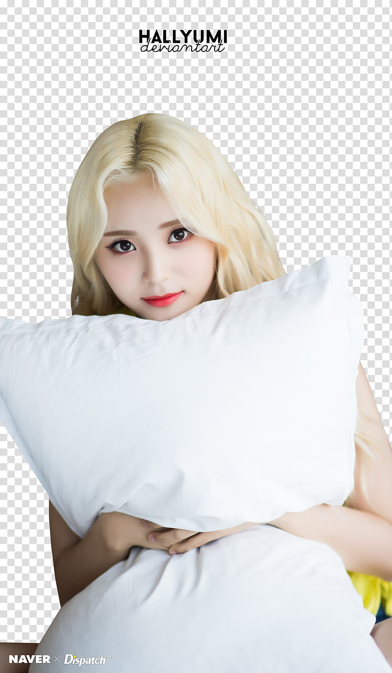JinSoul, woman holding white pillow transparent background PNG clipart