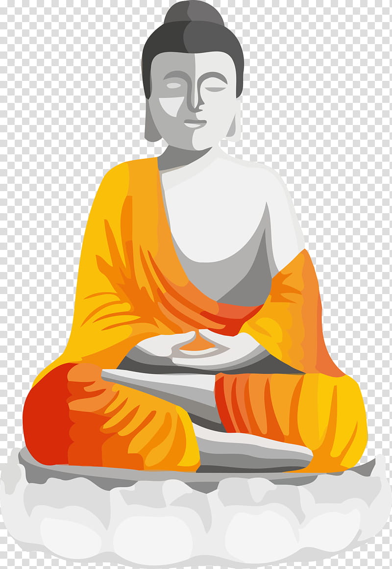 Bodhi Day Bodhi, Orange, Meditation, Sitting, Zen Master, Kneeling transparent background PNG clipart