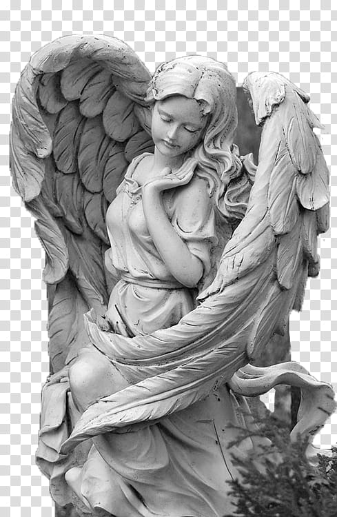 #, Beyond The Horizon, angel statue greyscale transparent background PNG clipart