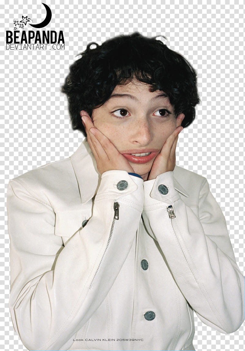 Finn Wolfhard, man holding his chin transparent background PNG clipart