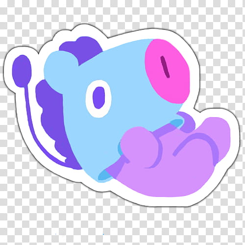 BT Mang Sticker, purple illustration transparent background PNG clipart