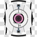 Aperture Laboratories Icon Set, Factual, round white, black and pink camera art transparent background PNG clipart