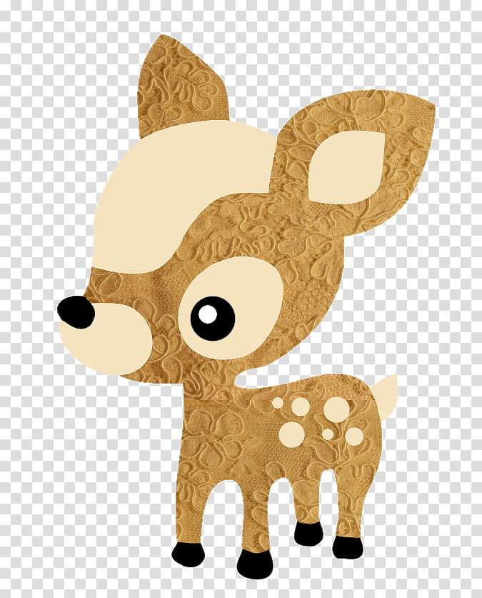 brown drawing of a cartoon deer transparent background PNG clipart