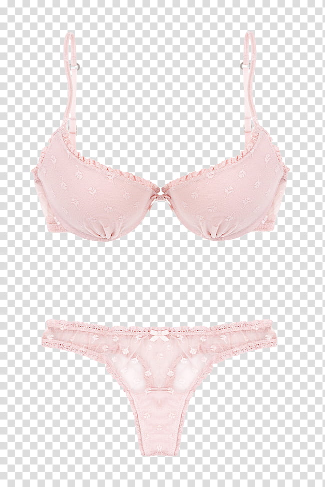 pink lace brassiere and panty set transparent background PNG clipart