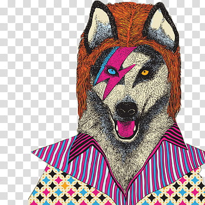 s, David Bowie wolf art transparent background PNG clipart