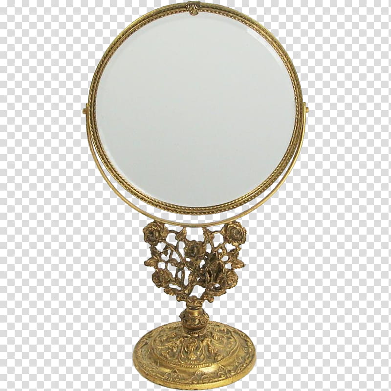 Magnifying Glass, Mirror, Reflection, Brass, Bedroom, Ruby Lane, Ormolu, Antique transparent background PNG clipart