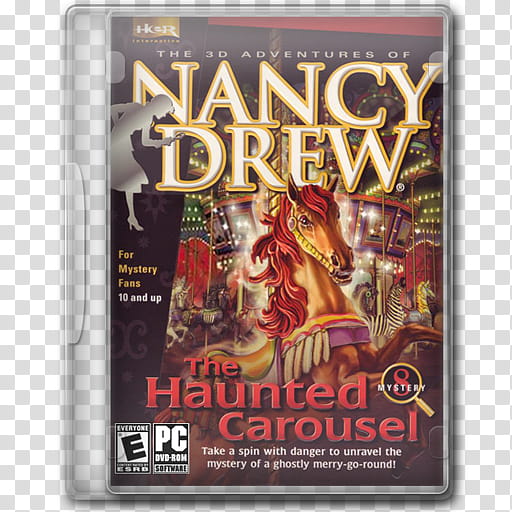 Game Icons , Nancy-Drew--The-Haunted-Carousel, Nancy Drew The Haunted Carousel DVD case transparent background PNG clipart