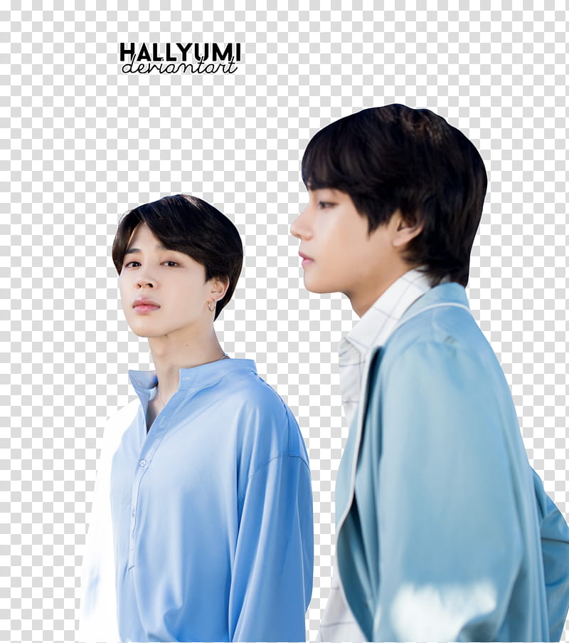 V and Jimin BTS TH ANNIVERSARY, two men wearing jacket illustration transparent background PNG clipart