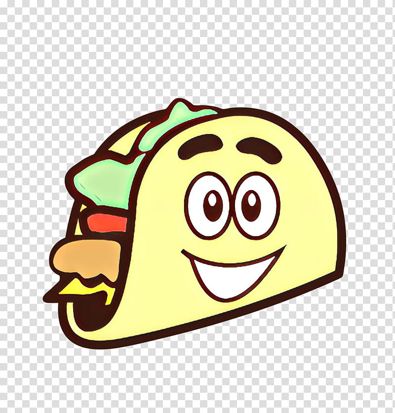 Emoticon Smile, Cartoon, Taco, Fajita, Mexican Cuisine, Taco Salad, Food, Burrito transparent background PNG clipart