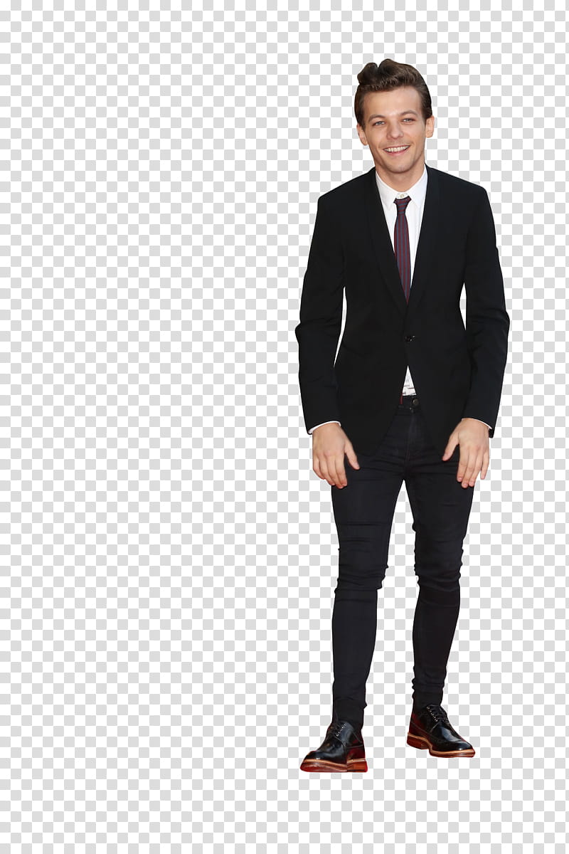Louis Tomlinson , man in black suit jacket posing for transparent background PNG clipart