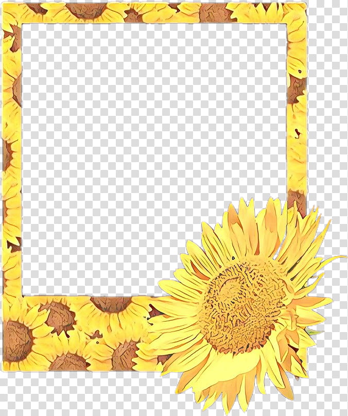 Frame, Cartoon, Yellow, Sunflower, Frame, Plant, Interior Design ...