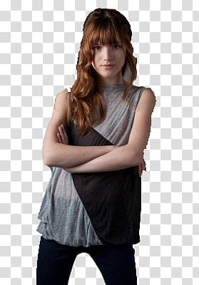 Bella Thorne, woman wearing sleeveless top and black bottoms transparent background PNG clipart