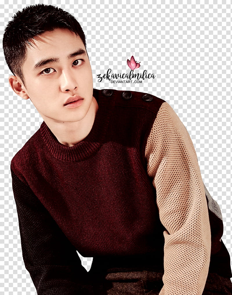 EXO D O  Season Greetings, man wearing long-sleeved top transparent background PNG clipart