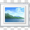 VINI AERO COLECTION, green mountain beside body of water under white and blue sky transparent background PNG clipart