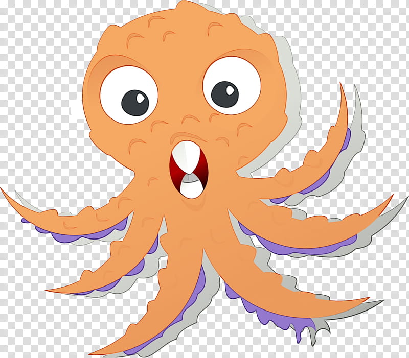 Octopus, Watercolor, Paint, Wet Ink, Cartoon, Monster, Drawing, Sea Monster transparent background PNG clipart