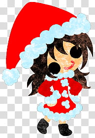 The icons of cute girls, christmas-people- transparent background PNG clipart