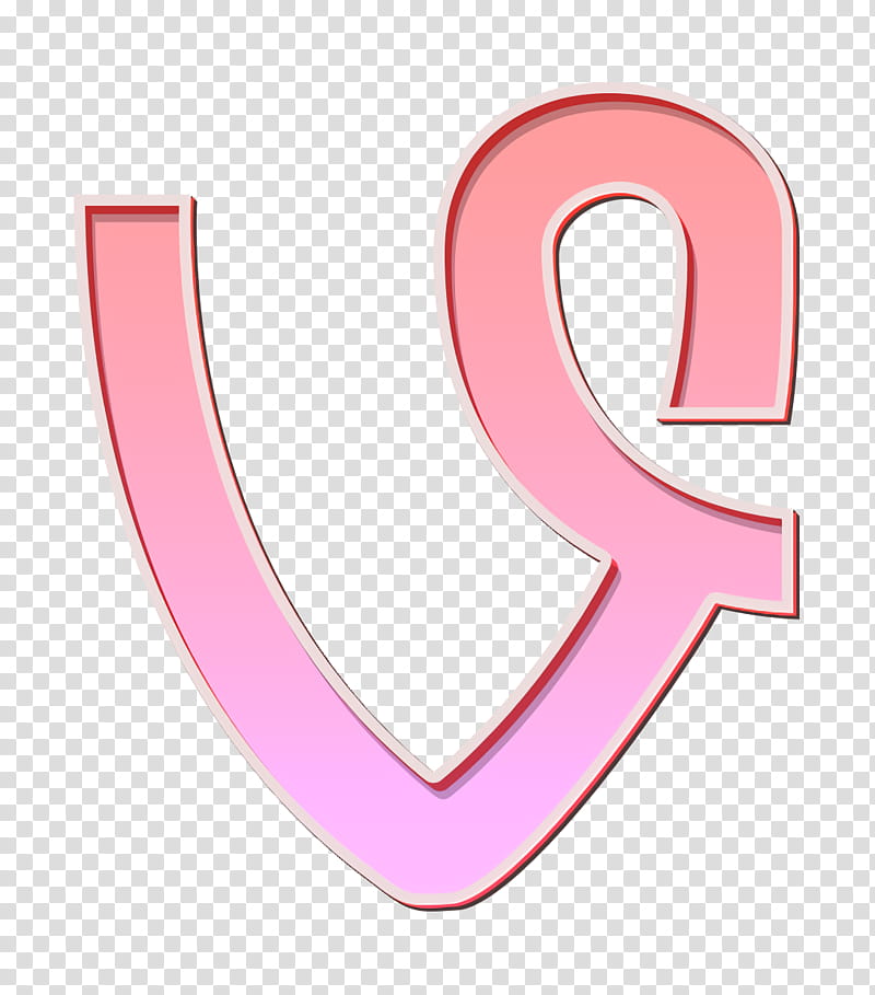 media icon social icon vine icon, Pink, Text, Symbol, Material Property, Number, Logo transparent background PNG clipart