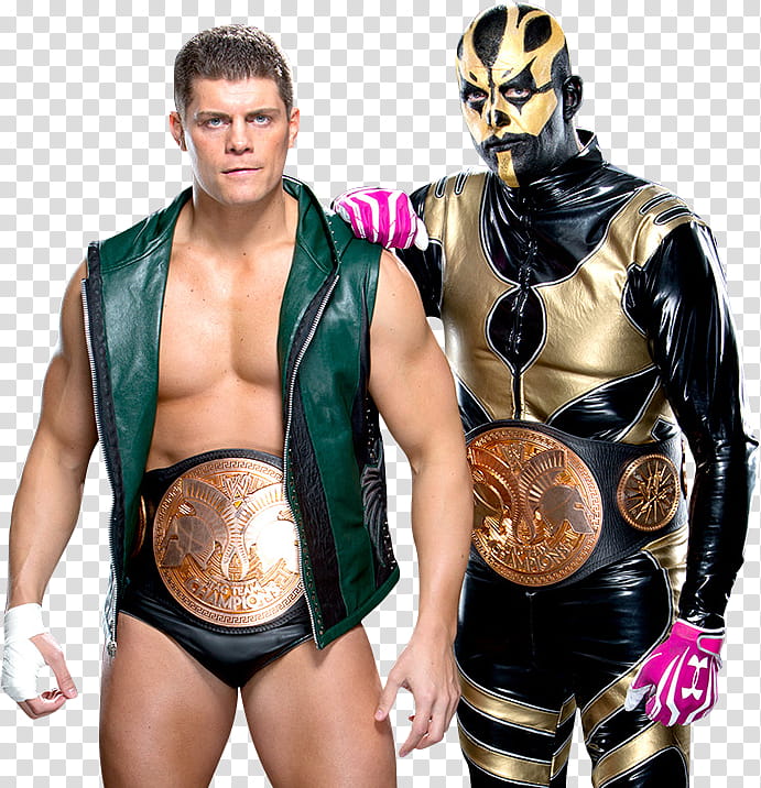 Cody Rhodes and Goldust Tag Team Champions transparent background PNG clipart