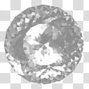 Shining Diamond Top View ICONS, White_x, round crystal gemstone transparent background PNG clipart