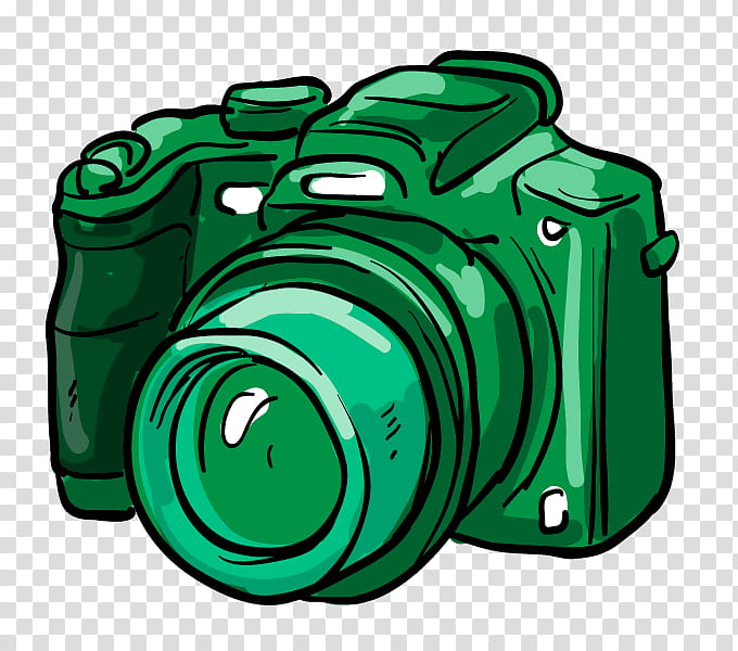 Camera Lens, Digital Cameras, Aperture Priority, Exposure, Cartoon, Singlelens Reflex Camera, Depth Of Field, Green transparent background PNG clipart