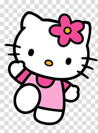 white and pink Hello Kitty art transparent background PNG clipart