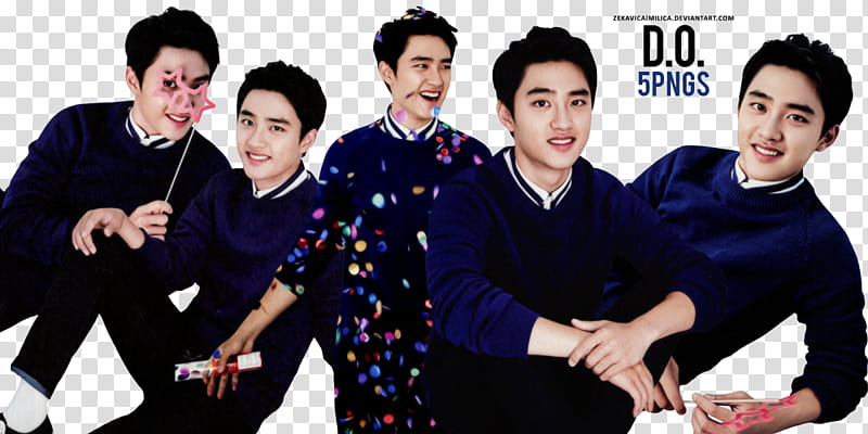 EXO D O  Season Greetings, man standing and sitting transparent background PNG clipart