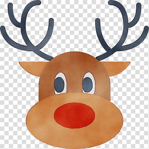 Reindeer, Watercolor, Paint, Wet Ink, Head, Nose, Antler, Snout transparent background PNG clipart