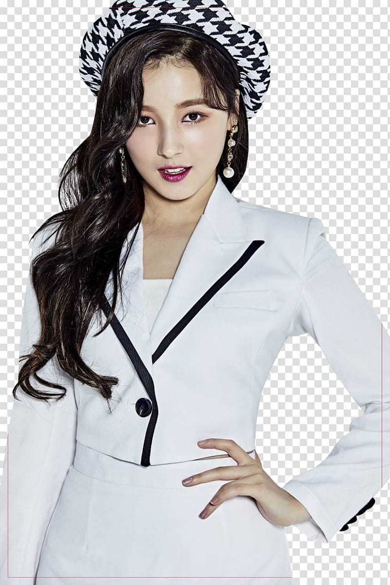 MOMOLAND GREAT , Nancy Mcdonie in white coat transparent background PNG clipart
