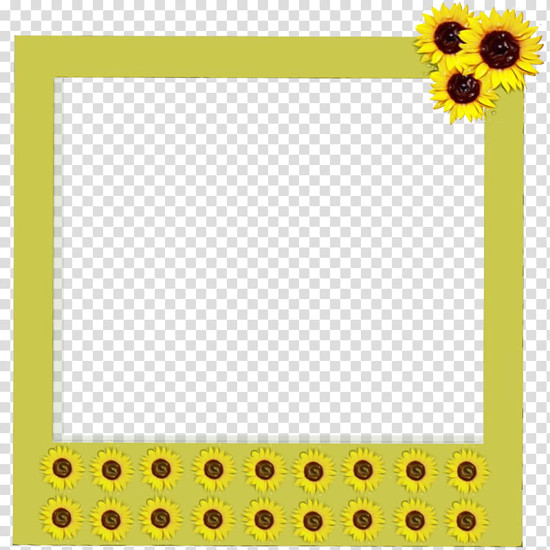 Background Flower Frame, Rectangle M, Frames, Yellow, Sunflower transparent background PNG clipart