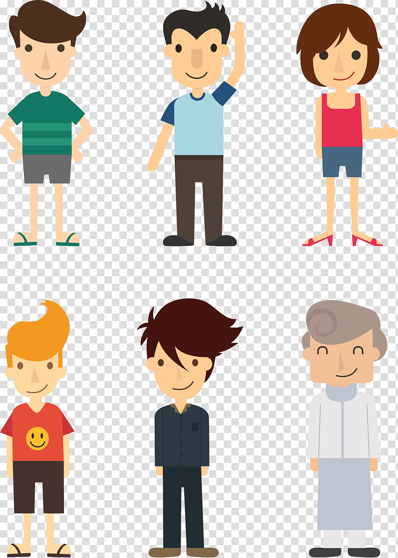 cartoon people male child, Cartoon, Standing, Interaction, Gesture transparent background PNG clipart
