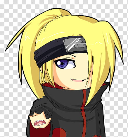 Chibi Deidara, Naruto akatsuki member character illustration transparent background PNG clipart
