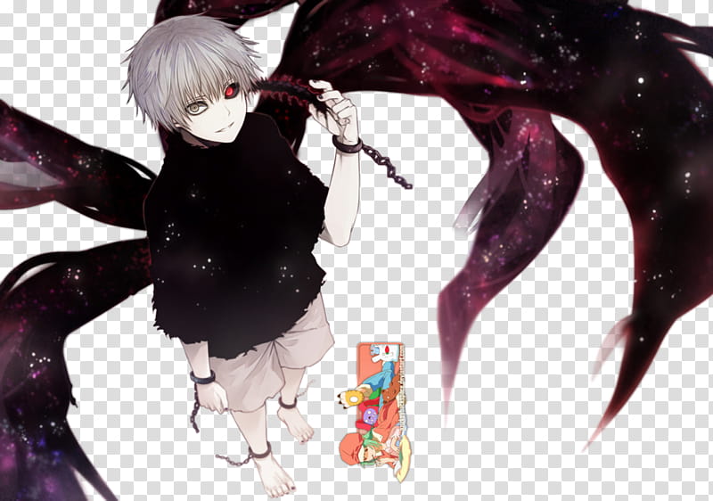 Ken Kaneki (Tokyo Ghoul), Render v, white-haired male anime character illustration transparent background PNG clipart
