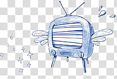 vintage s, vintage CRT TV with wings illustration transparent background PNG clipart
