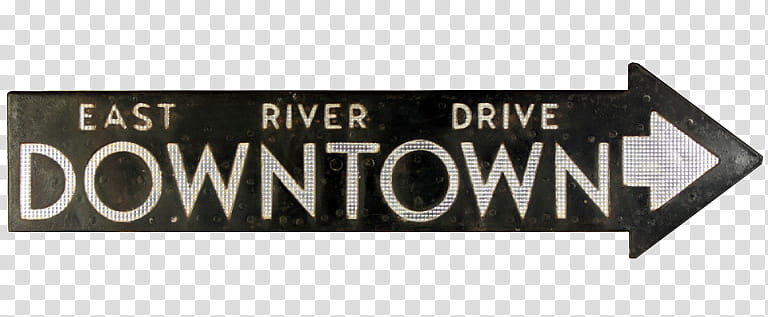 S, East River Drive Downtown signage transparent background PNG clipart