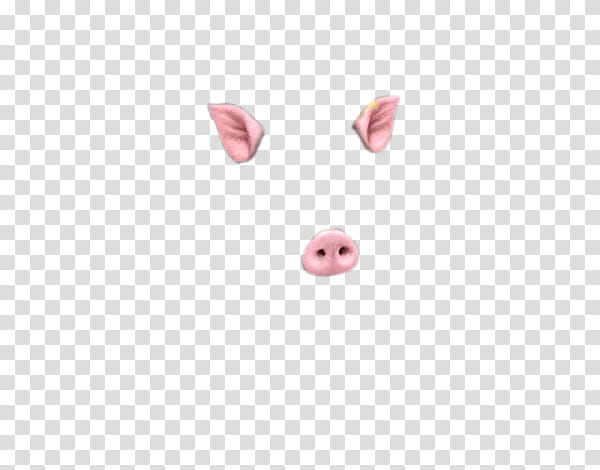 SNAPCHAT , pink pig ear and nose illustration transparent background PNG clipart
